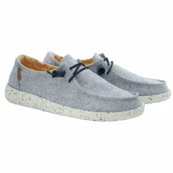 Hey Dude Ladies Wendy Linen Chambray White Blue Shoes 121410119