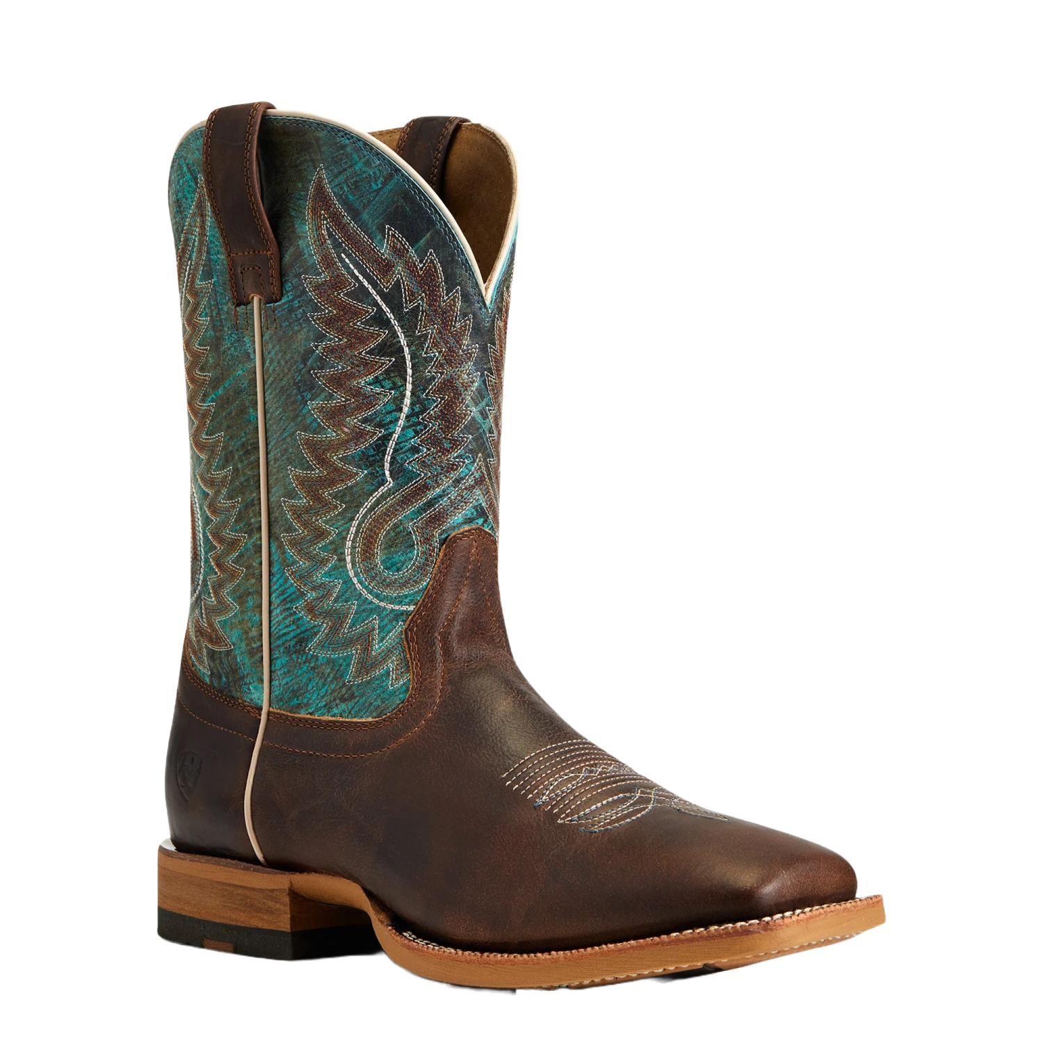 Ariat® Men's Cow Camp Better Brown & Cool Blue Western Boots 10040273 1 Ariat® Men's Cow Camp Better Brown & Cool Blue Western Boots 10040273