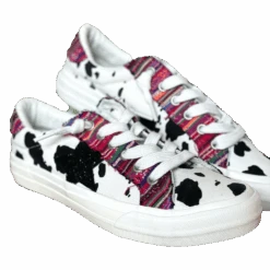 Very G Ladies Cosmic Cow White Black & Pink Casual Shoes VGSP0126-121
