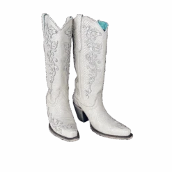 Corral Boots Corral® Ladies "Anna" White Python Overlay & Embroidery Wedding Boots A4357 -Western Cowboy Equipment Store Myproject 2023 04 14T090502.876