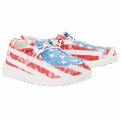 Hey Dude Ladies Wendy Patriotic Star Spangled Casual Shoes 40158-1LK