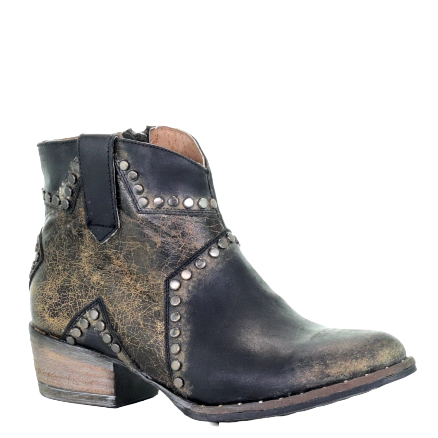 Circle G By Corral Ladies Black Star Inlay & Studs Ankle Boots Q5070 1 Circle G By Corral Ladies Black Star Inlay & Studs Ankle Boots Q5070
