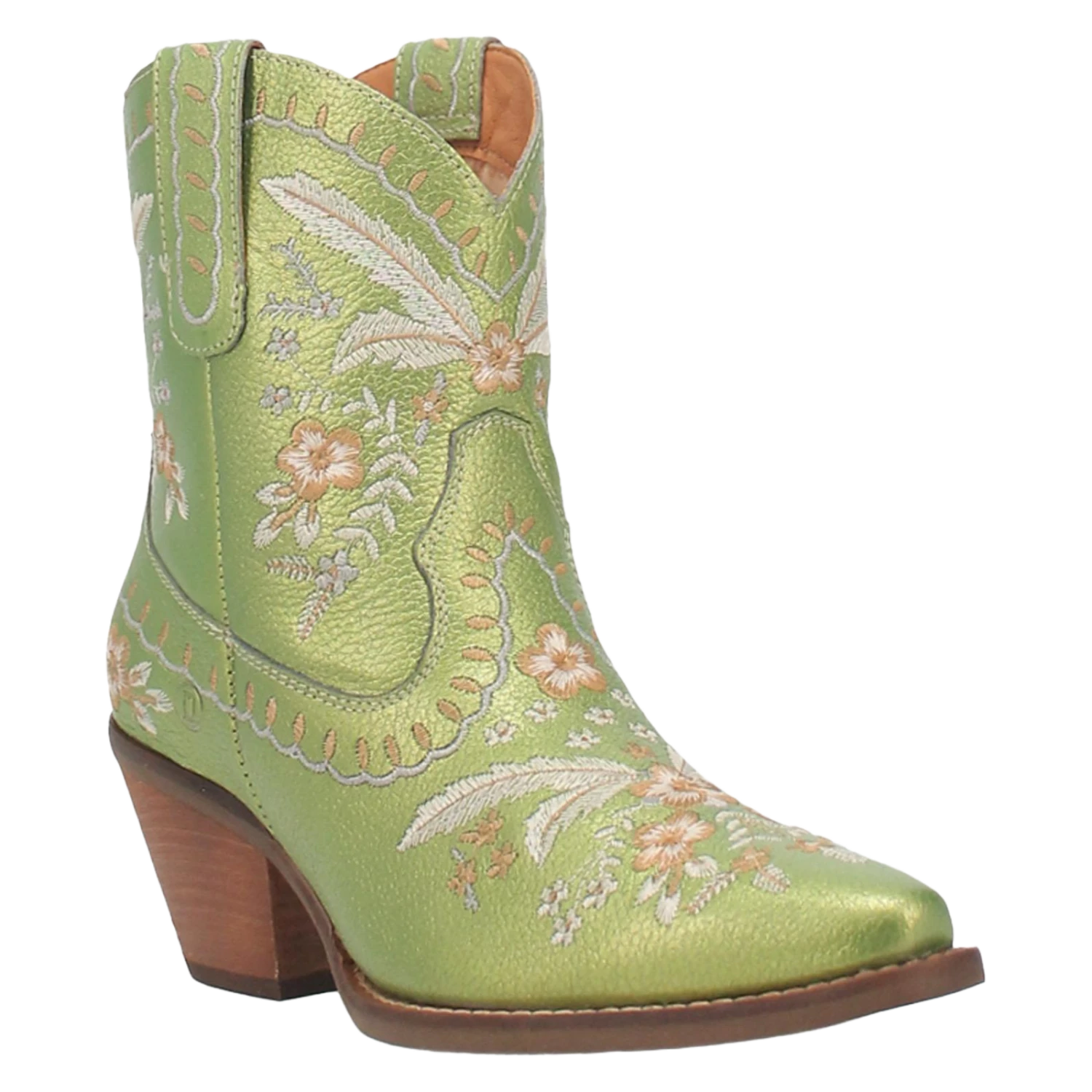 Dingo Ladies Primrose Metallic Green Snip Toe Boots DI748-MNT 1 Dingo Ladies Primrose Metallic Green Snip Toe Boots DI748-MNT