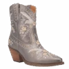 Dingo Ladies Primrose Floral Embroidery Pewter Boots DI748-GY14