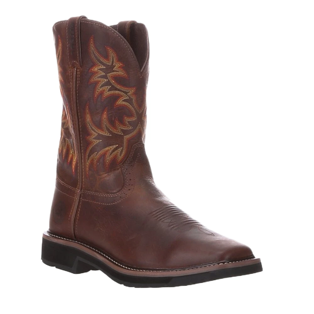 Justin Men's Stampede Driller Tan Soft Square Toe Work Boots SE4681 1 Justin Men's Stampede Driller Tan Soft Square Toe Work Boots SE4681