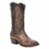 Montana Men's Honey Brown EmbroideredOverlay Round Toe Boots M2126