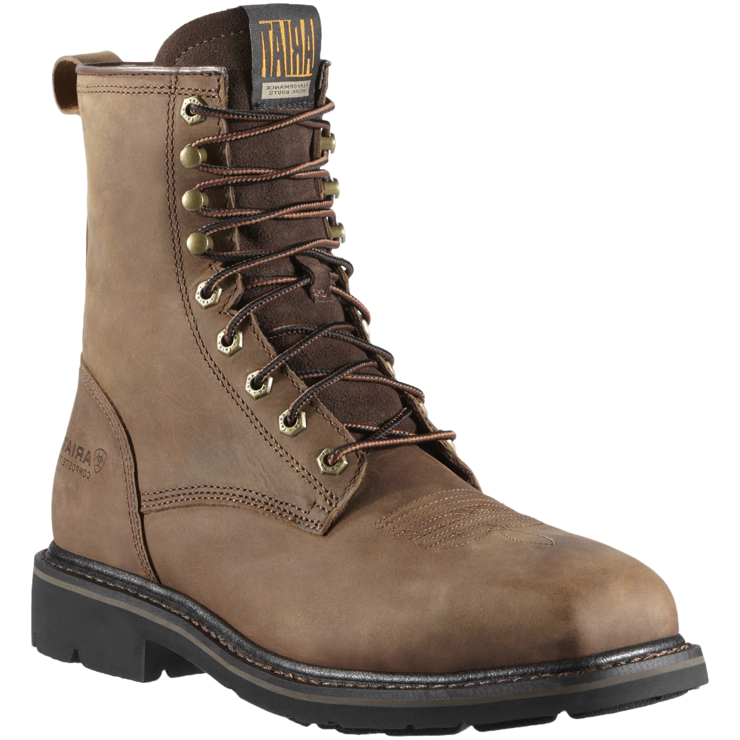 Ariat® Men's Cascade Wide Square Toe Alamo Brown Work Boots 10011917 1 Ariat® Men's Cascade Wide Square Toe Alamo Brown Work Boots 10011917