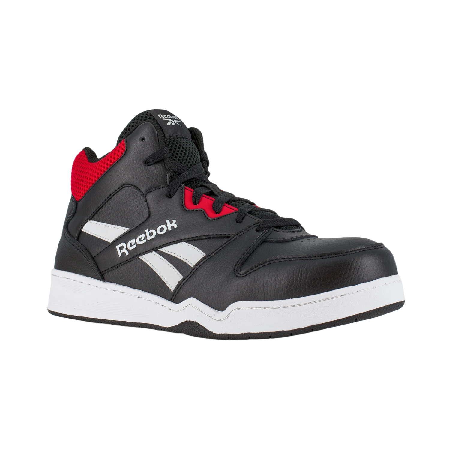 Reebok Men's High Top Black & Red Comp. Toe Work Sneakers Shoes RB4132 1 Reebok Men's High Top Black & Red Comp. Toe Work Sneakers Shoes RB4132