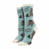SockSmith Ladies Mama Bear Teal Crew Socks WNC2380-TEA