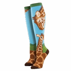 SockSmith Ladies Loving Giraffes Knee High Blue Socks WNH2523-BLU