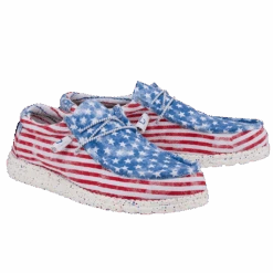 Hey Dude Men's Wally Stars N Stripes Shoes 150202699