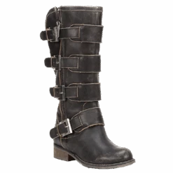 Corral Boots Corral Ladies Distressed Black Straps And Zipper P5079