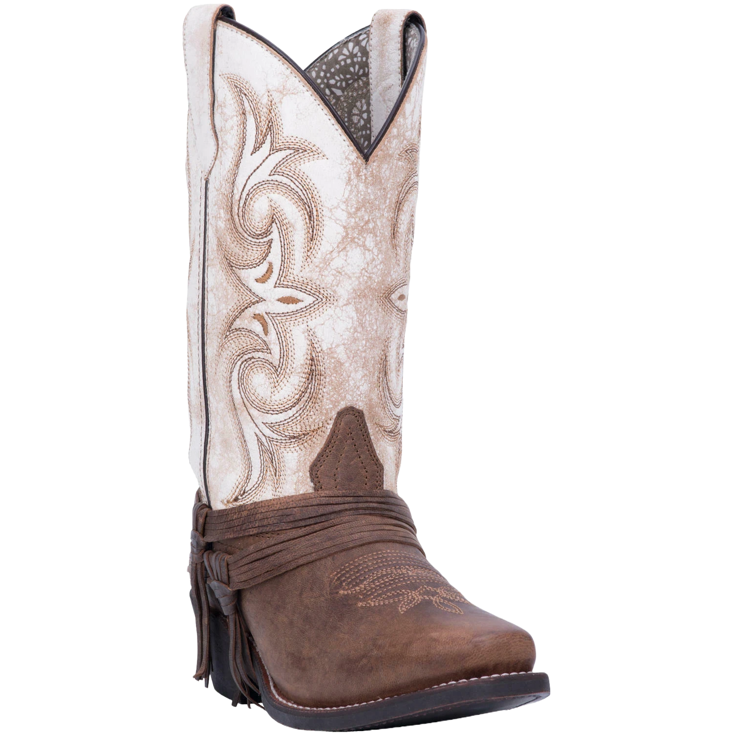 Laredo Ladies Myra Brown & Sand White Western Boots 51091 1 Laredo Ladies Myra Brown & Sand White Western Boots 51091