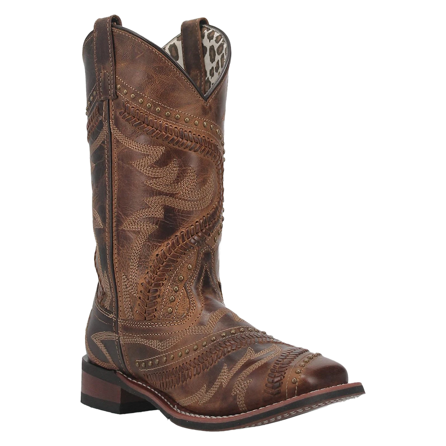 Laredo® Ladies Charli Square Toe Tan Pull On Western Boots 5893 1 Laredo® Ladies Charli Square Toe Tan Pull On Western Boots 5893
