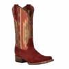 Circle G By Corral Ladies Aztec Embroidery Square Toe Wine Boots L5725