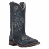 Laredo® Ladies Navy Willow Floral Square Toe Pull On Western Boots 5885