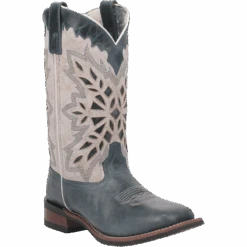 Laredo Ladies Dolly 11" Broad Square Toe Black Pull-On Western Boots 5880