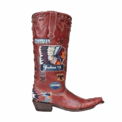Double D Ranch Ladies Escalante Red Patchwork Biker Boots DDL044-1