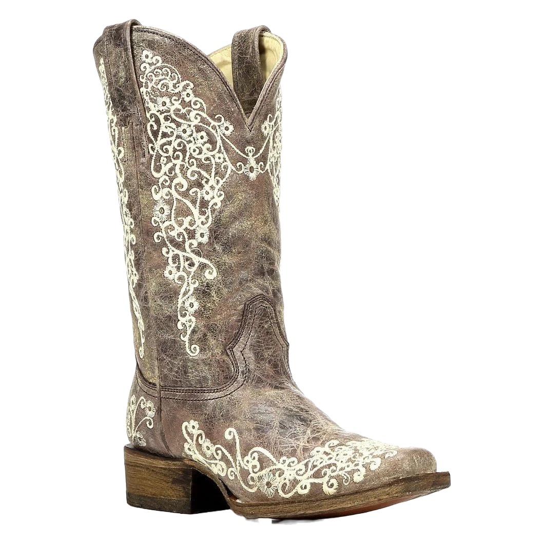 Corral Boots Corral Ladies Iconic Lisa Brown Crater Bone Embroidered Boots A2663 1 Corral Boots Corral Ladies Iconic Lisa Brown Crater Bone Embroidered Boots A2663