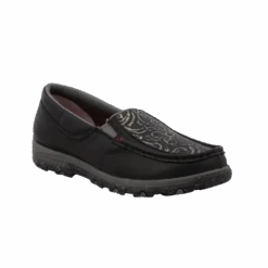 Twisted X Women's Slip-On Driving Moc Black And Tooled Shoe WXC0014