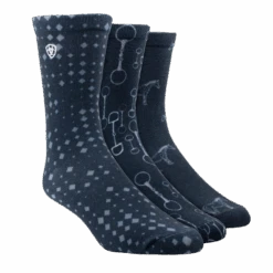 Ariat® Ladies Novelty Navy Raining Bits Crew Socks 10041366