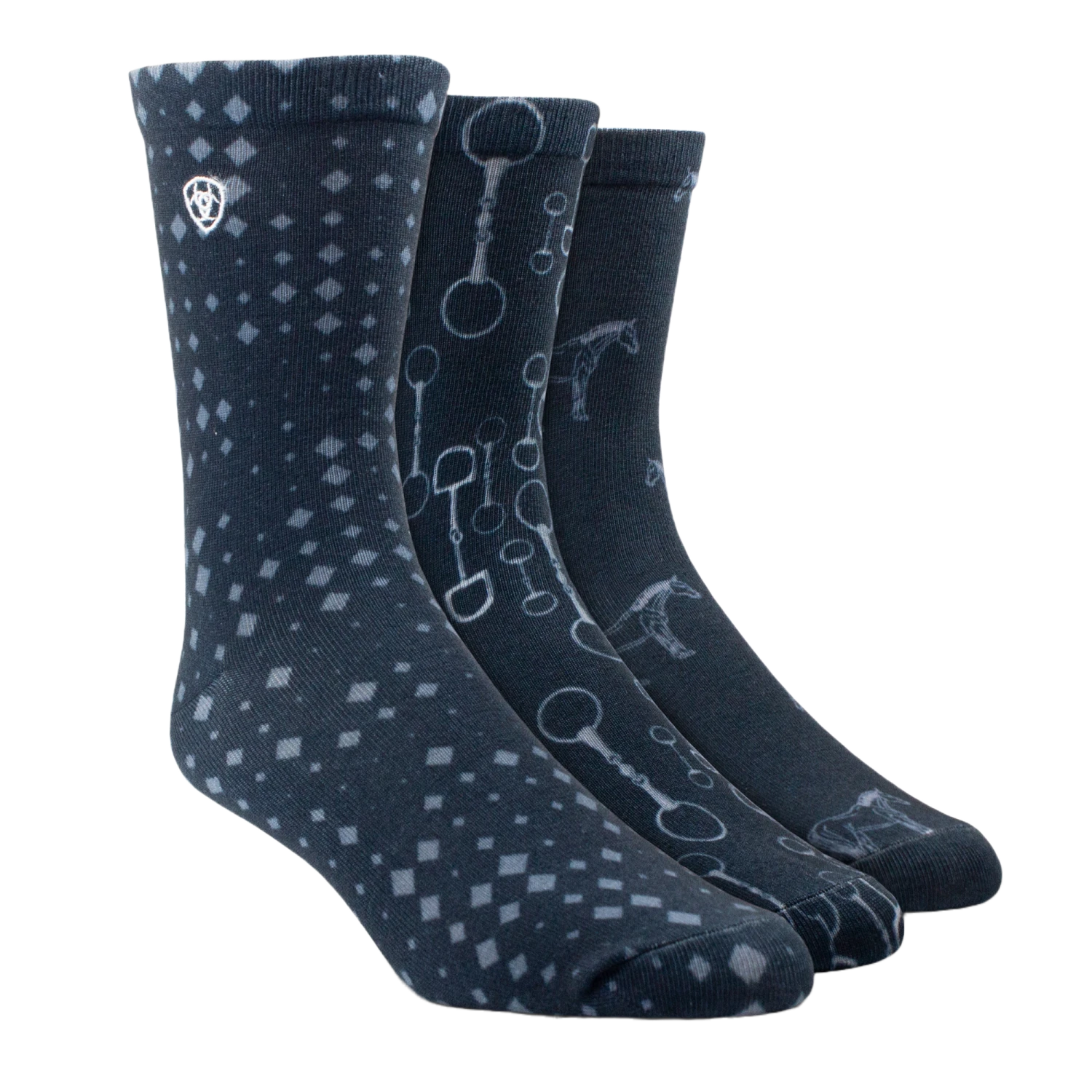 Ariat® Ladies Novelty Navy Raining Bits Crew Socks 10041366 1 Ariat® Ladies Novelty Navy Raining Bits Crew Socks 10041366