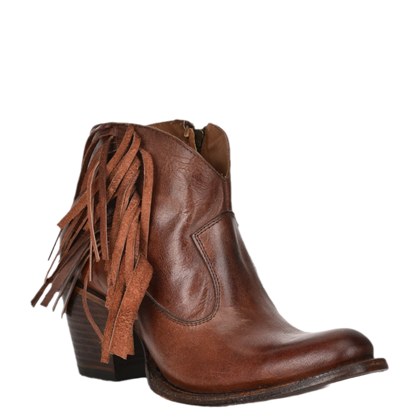 Circle G By Corral® Ladies Honey Fringe & Zipper Booties Q7017 1 Circle G By Corral® Ladies Honey Fringe & Zipper Booties Q7017