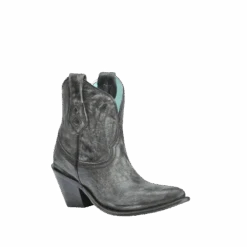 Corral Boots Corral Ladies Distressed Snip Toe Black Ankle Boots A3243