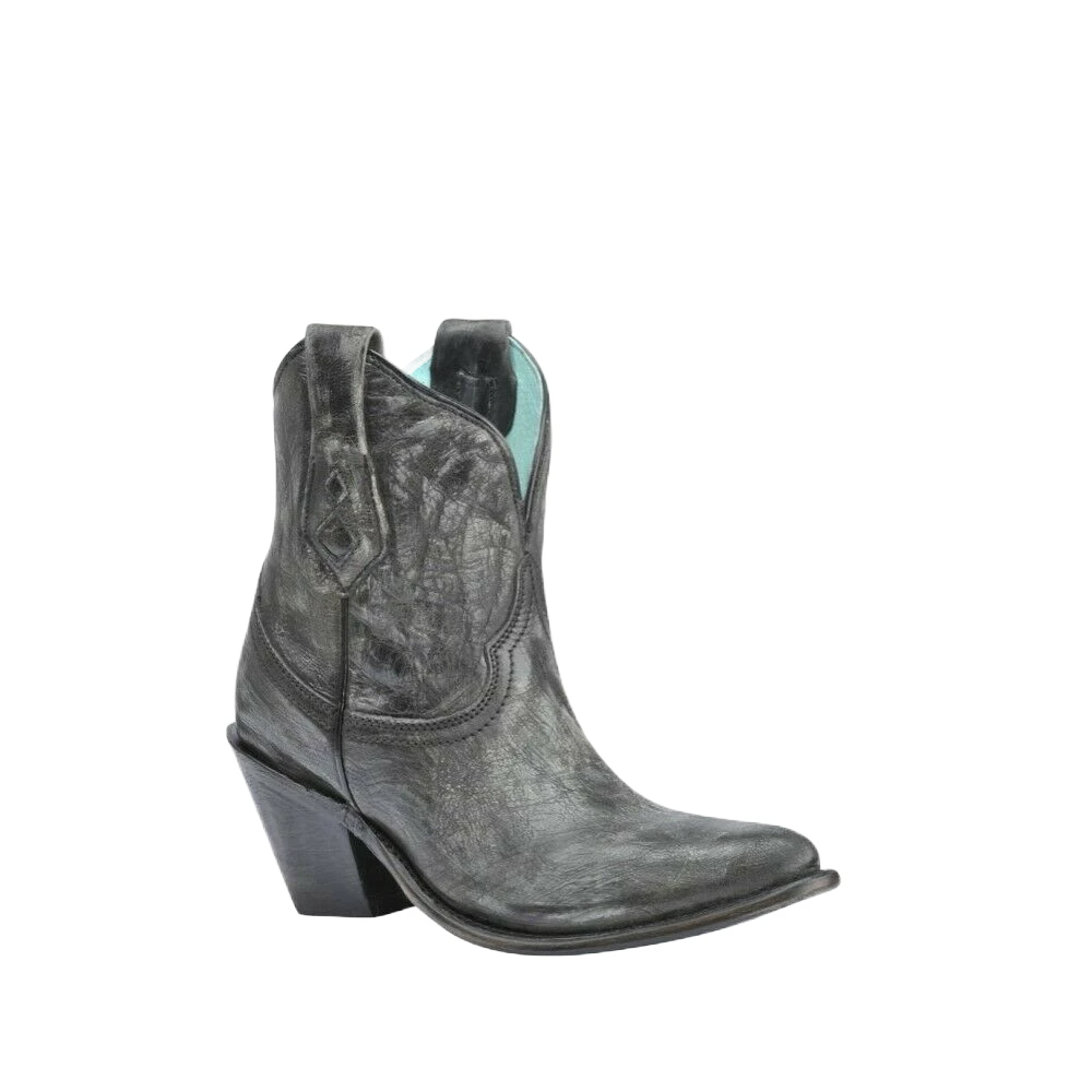 Corral Boots Corral Ladies Distressed Snip Toe Black Ankle Boots A3243 1 Corral Boots Corral Ladies Distressed Snip Toe Black Ankle Boots A3243