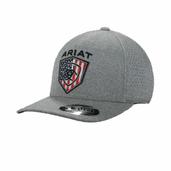 Ariat® Men's USA Flag Logo Grey Snapback Cap A300018906