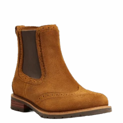 Ariat Ladies Wexford Brogue Waterproof Honey Brown Booties 10040384