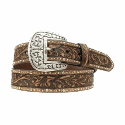 Ariat Ladies Floral Tooled & Studded Leather Belt A1513802