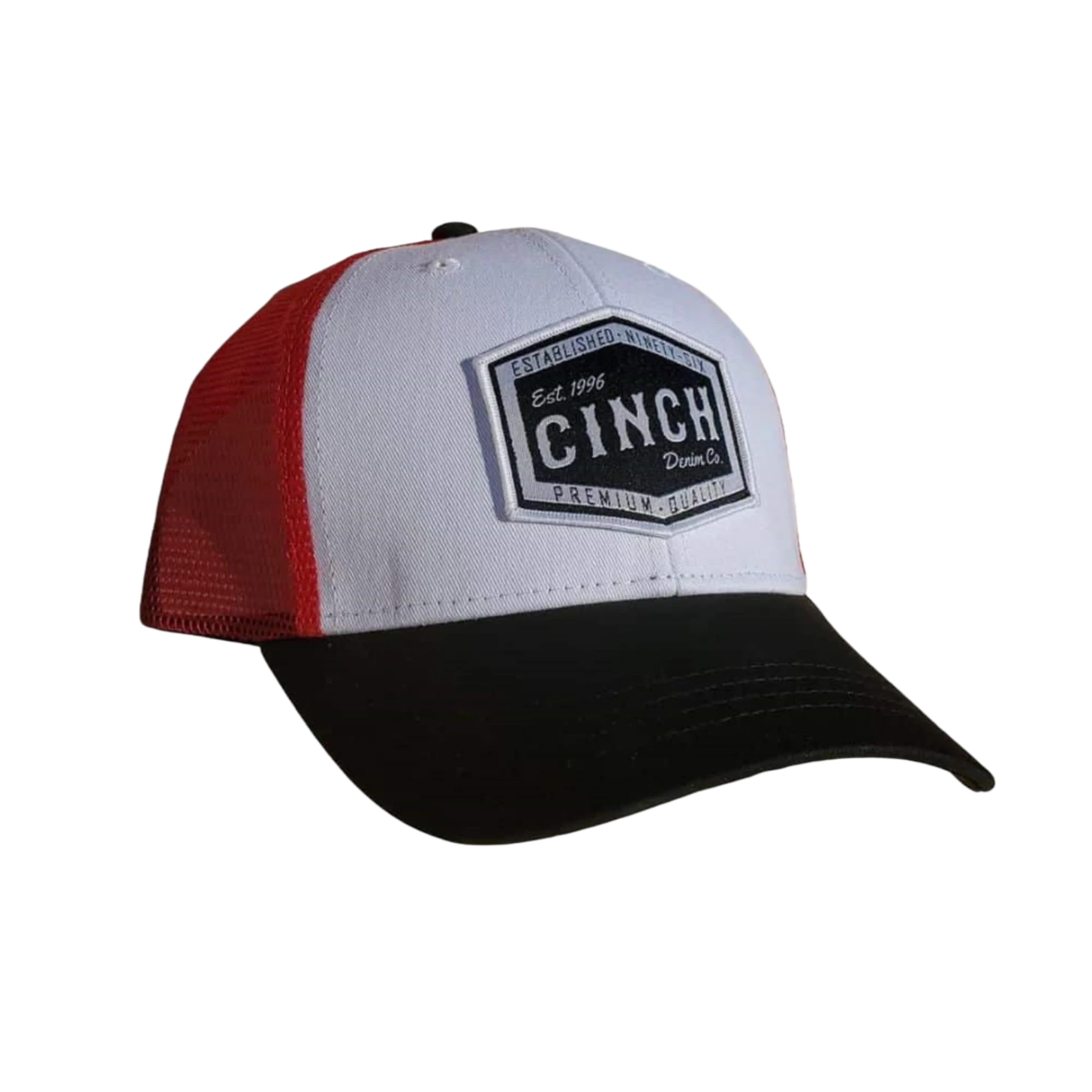 Cinch® Men's Logo Red & White Trucker Cap MCC0511021 1 Cinch® Men's Logo Red & White Trucker Cap MCC0511021