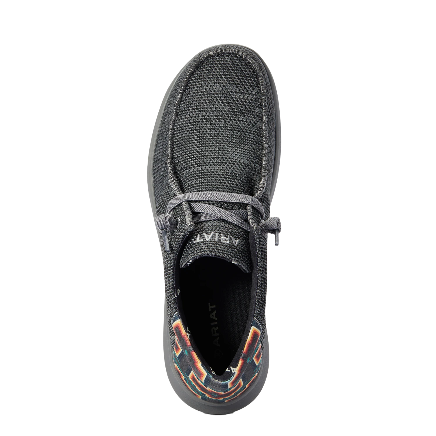 Ariat Men's Hilo Stretch Lace Heather Charcoal And Turq Aztec 10040437 2 Ariat Men's Hilo Stretch Lace Heather Charcoal And Turq Aztec 10040437 - Image 2