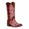 Corral Boots Corral Youth Embroidery Square Toe Red Floral Boots T0130