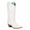 Corral Boots Corral® Youth Girl's White Embroidered Snip Toe Boots T0143