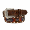 Nocona Men's Leather Laced Embossed Multi Colored Belt N210002697