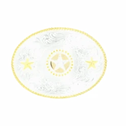 Nocona Men's Texas Star Gold And Silver ToneBelt Buckle 3757044