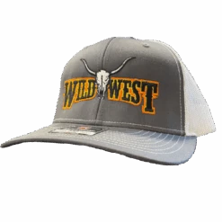 Wild West Logo Embroidered Charcoal Snapback Cap WW02-GRY