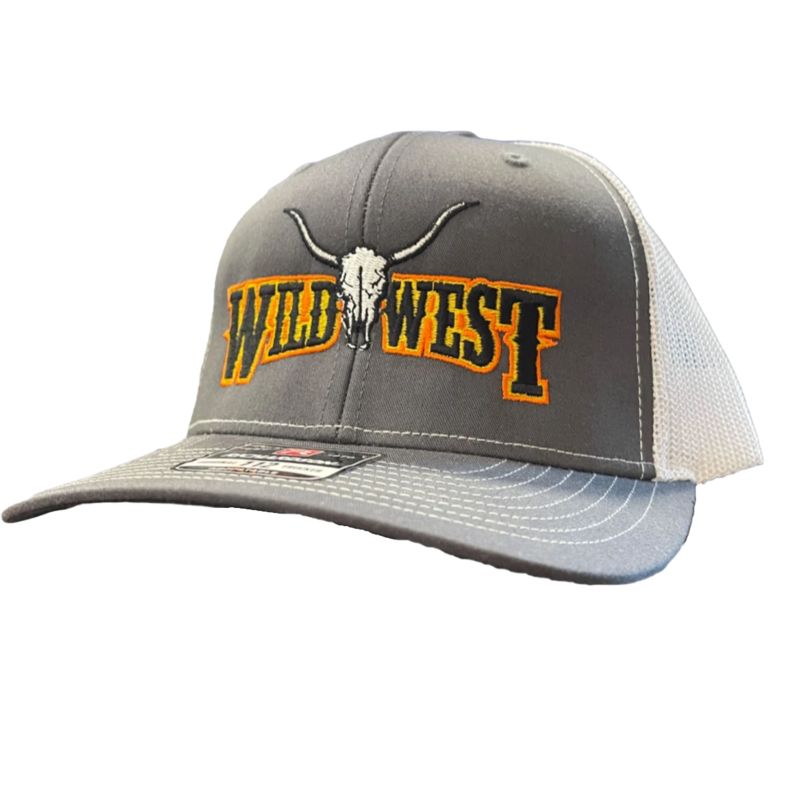 Wild West Logo Embroidered Charcoal Snapback Cap WW02-GRY 1 Wild West Logo Embroidered Charcoal Snapback Cap WW02-GRY