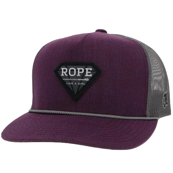 Hooey Ladies Rope Like A Girl Purple & Grey Snapback Hat 2149T-PLGY 1 Hooey Ladies Rope Like A Girl Purple & Grey Snapback Hat 2149T-PLGY