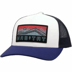 Hooey "Habitat" 5- Panel White & Navy Trucker Snapback Hat 6012T-WHNV