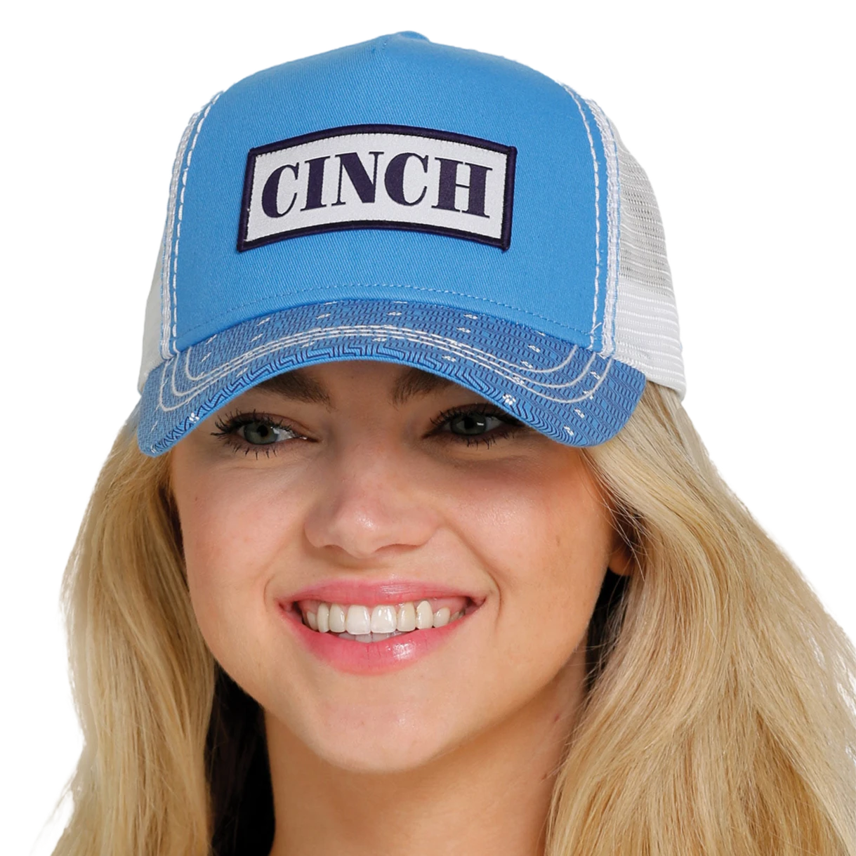 Cinch® Ladies Sky Blue Logo Patch Trucker Cap MHC7874029 1 Cinch® Ladies Sky Blue Logo Patch Trucker Cap MHC7874029
