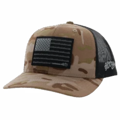 Hooey Men's Liberty Roper Camo Tan & Black Trucker Cap 2110T-TNBK