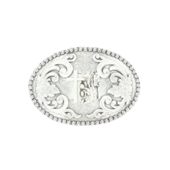 Nocona Mens Silver Cowboy PrayerBelt Buckle 3707259