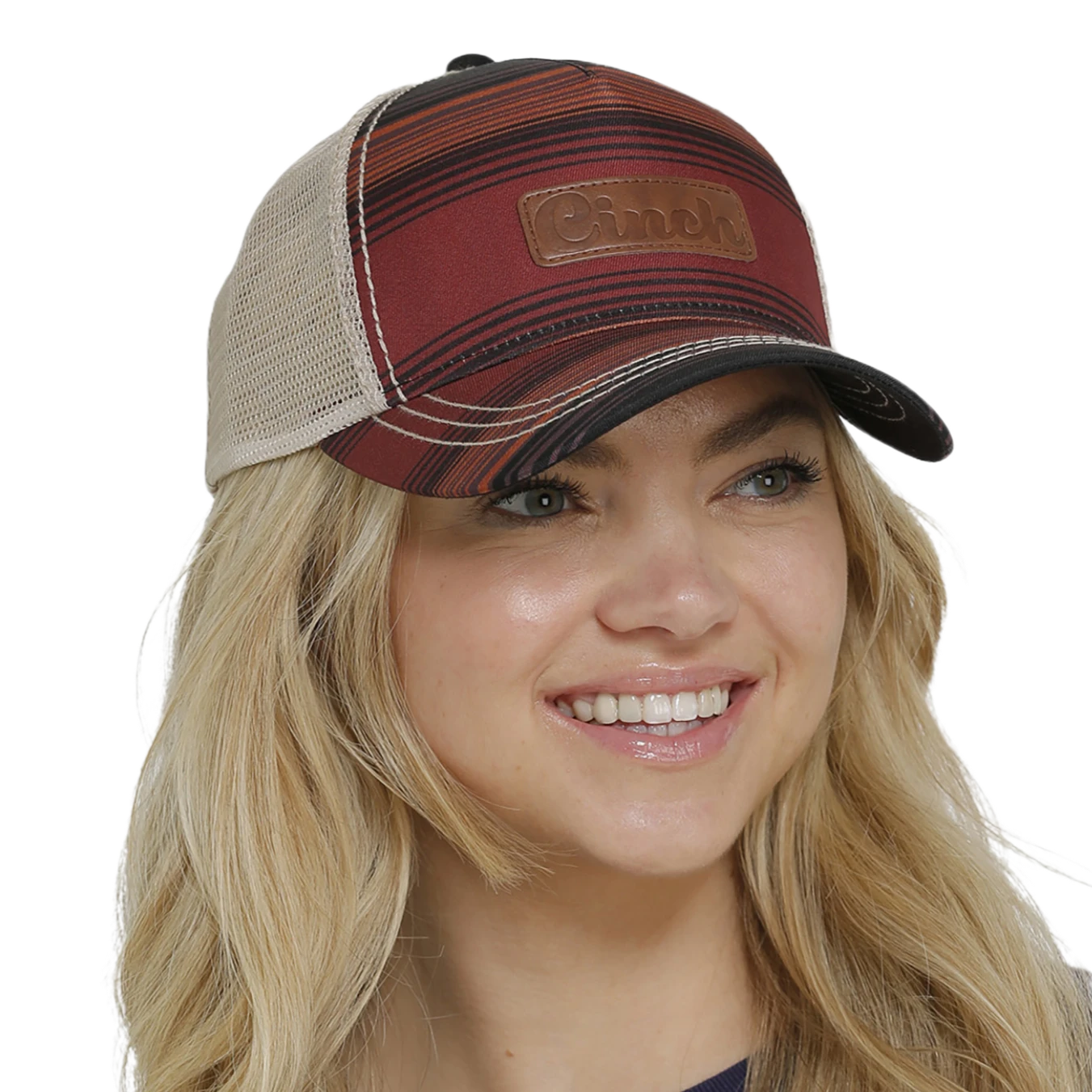 Cinch® Ladies Multicolored Striped Trucker Cap MHC7874033 1 Cinch® Ladies Multicolored Striped Trucker Cap MHC7874033