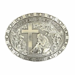 Nocona Soldier Praying At Cross Freedom Is Not Free Belt Buckle 37985