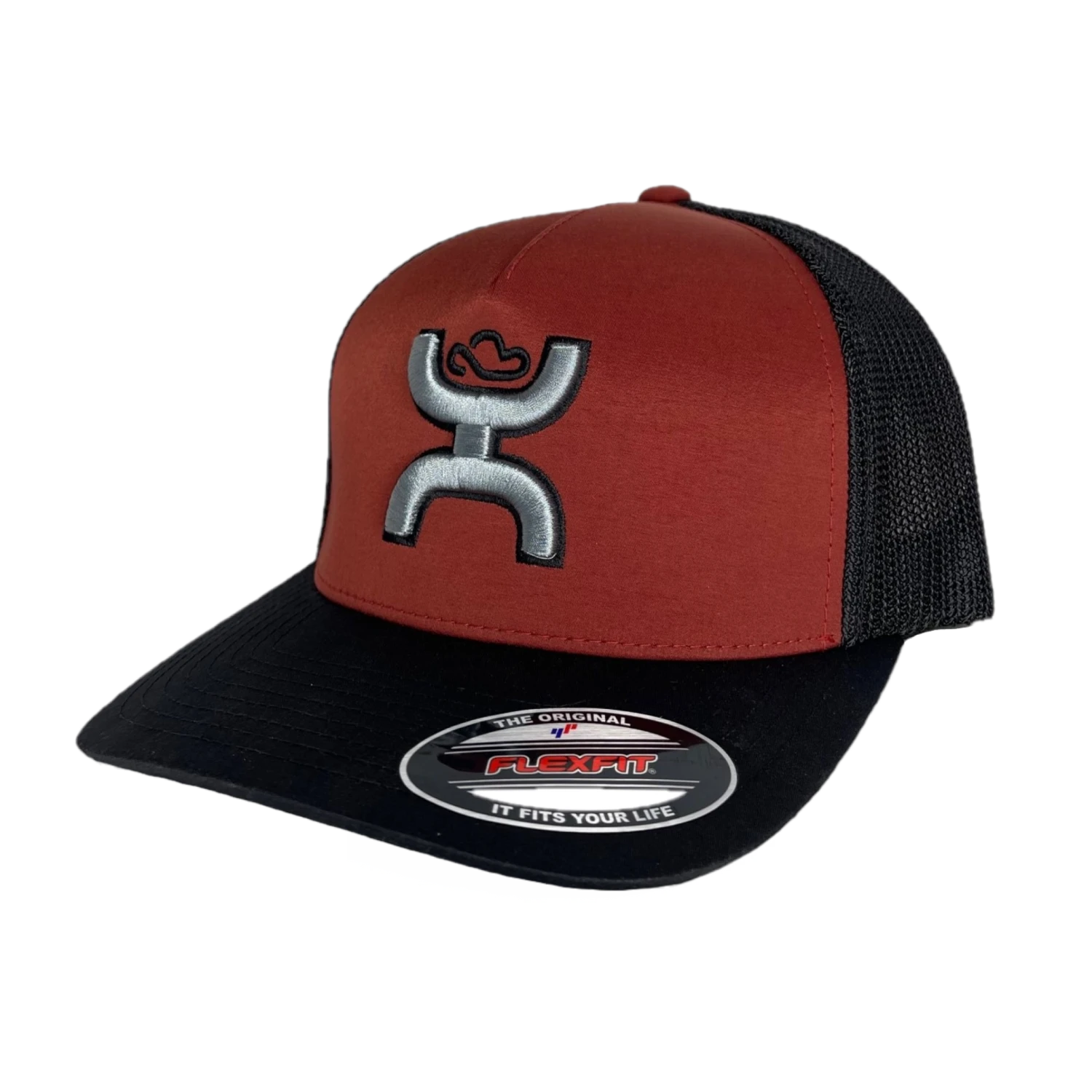 Hooey Men's Coach 5-panel Rust & Black Flexfit Cap 2212RUBK 1 Hooey Men's Coach 5-panel Rust & Black Flexfit Cap 2212RUBK