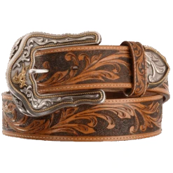 Tony Lama Ladies Westerly Ride Brown Leather Belt C41519