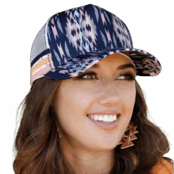 Cruel Denim® Ladies Multicolored Aztec Print Trucker Hat CCC0041025
